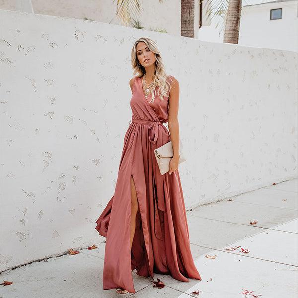Solid color party dress - ROUTINE FASHION