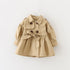 Double-breasted button trench coat belt trench coat skirt - ROUTINE FASHION