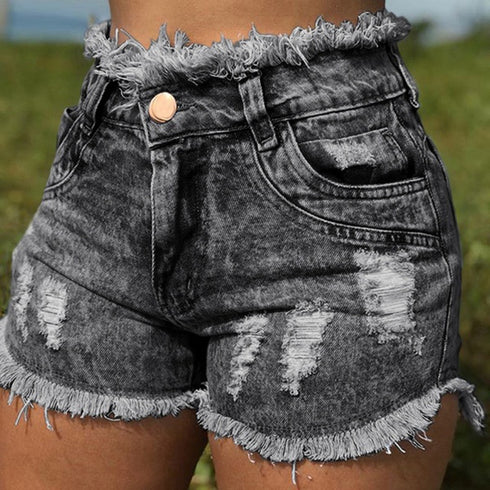 Denim shorts with fringe - ROUTINE FASHION