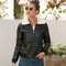 Women's short pu leather jacket plus cashmere - ROUTINE FASHION