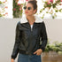 Women's short pu leather jacket plus cashmere - ROUTINE FASHION