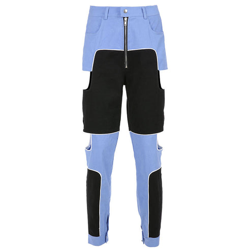 Contrast color hollowed-out trousers for women - ROUTINE FASHION