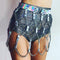 Women's Punk Laser Leather Waist Chain Skirt - ROUTINE FASHION