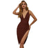 Women's Deep V Dress Sling Dress Fishbone Bandage Dress - ROUTINE FASHION