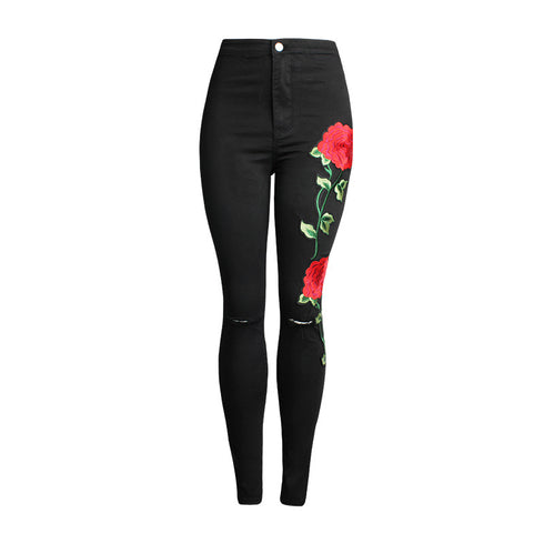 Women's 3D Embroidery Skinny Jeans - ROUTINE FASHION