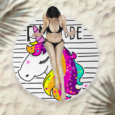 Fringed beach towel round bath towel beach towel - ROUTINE FASHION