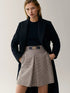 Autumn Winter A Line Houndstooth Skirt Women High Waist Office Skirts Vintage Plaid Mini Skirt - ROUTINE FASHION
