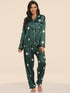 Women's Print Pajama Set Long Sleeve Tops And Pants Loungewear Sleepwear - ROUTINE FASHION