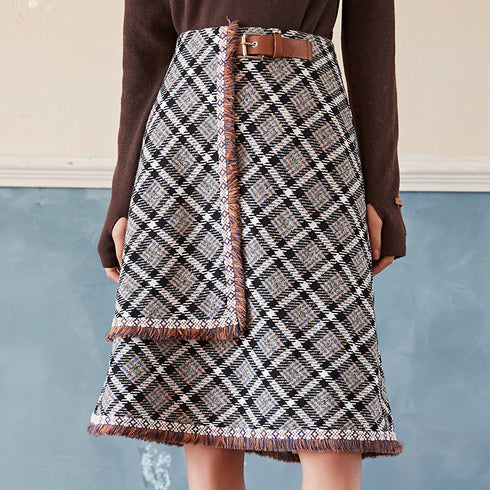 Fringed skirt A-line skirt - ROUTINE FASHION