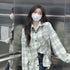 Green Check Shirt Top Lazy Loose Polo Collar Women's - ROUTINE FASHION