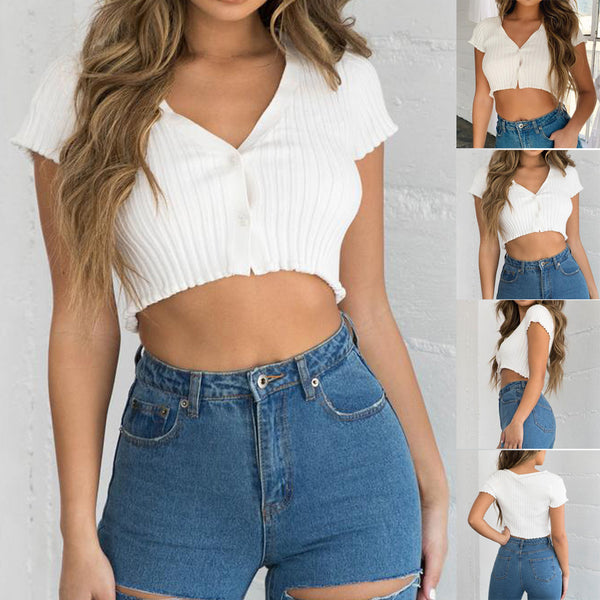 V-neck cardigan single breasted top women - ROUTINE FASHION
