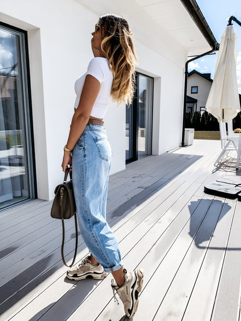 Thin women's jeans straight leg pants - ROUTINE FASHION