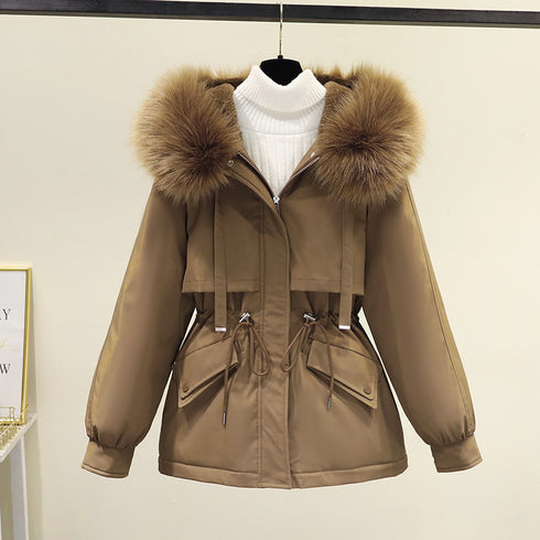 Korean Style Loose Cotton Short Fleece Parka - ROUTINE FASHION