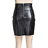 European And American Irregular Slit Black Leather Skirt - ROUTINE FASHION