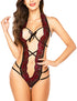 Womens Lace Transparent Perspective Corset Bodysuit - ROUTINE FASHION