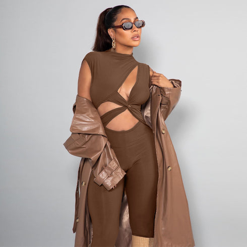 Hollow Out Exercise Fitness Jumpsuit Women - ROUTINE FASHION