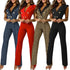 V-neck Houndstooth Jumpsuit Professional Wear Women - ROUTINE FASHION