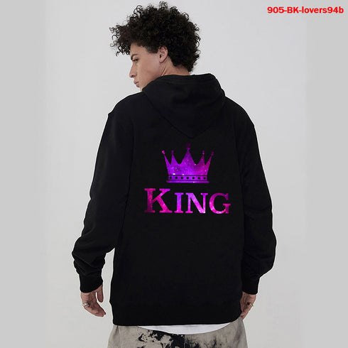 Women Hoodies King Queen Printed Sweatshirt Lovers - ROUTINE FASHION