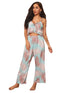 V-neck Sling Print Comfortable Pajama Set - ROUTINE FASHION