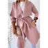Lapel solid color long trench coat - ROUTINE FASHION