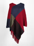 Shawl cape fringed colorblock women's coat - ROUTINE FASHION