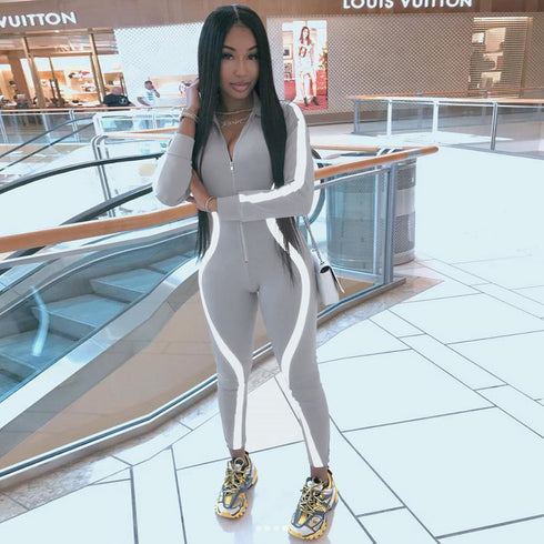 Reflective Paneled Bodysuit - ROUTINE FASHION