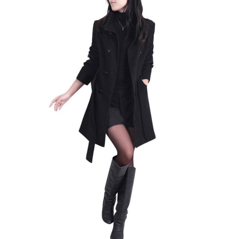 Woolen coat trench coat - ROUTINE FASHION