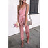 Women Solid Color Suspender Belt Jumpsuit - ROUTINE FASHION
