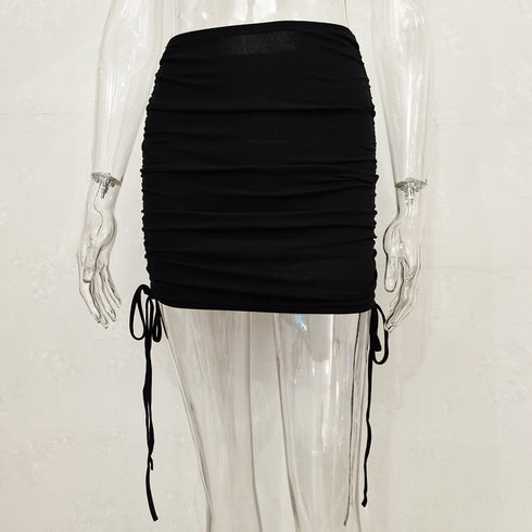 Drawstring Versatile Wrap Hip Skirt Women's Dress - ROUTINE FASHION