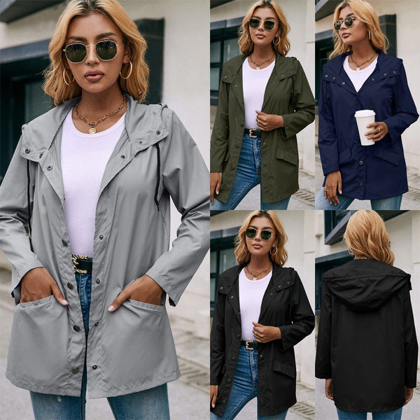 Sports Waterproof Hooded Casual Hiking Raincoat Jacket Top Women - ROUTINE FASHION