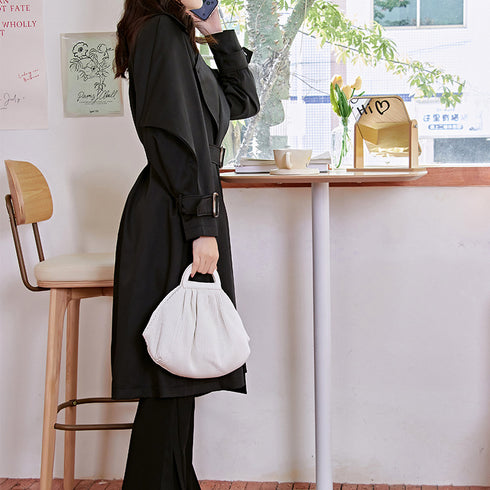 Women's British Style Retro Classic Trench Coat Mid Length - ROUTINE FASHION