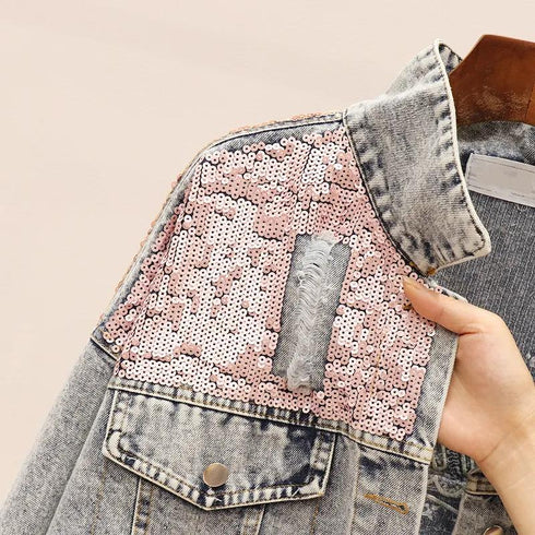Loose Distressed Denim Jacket Women Jacket - ROUTINE FASHION