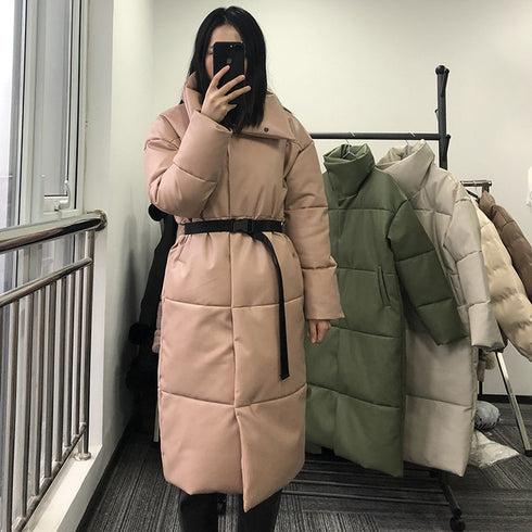 Winter Warm Leather Parkas Women Straight Loose - ROUTINE FASHION