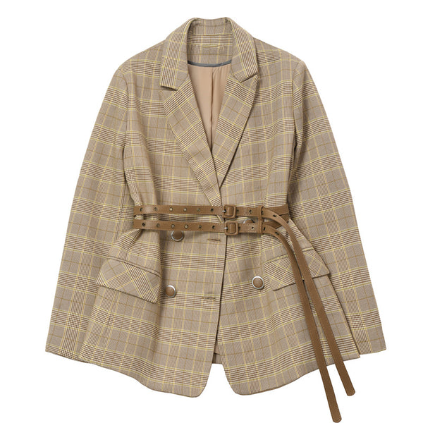 Women's plaid blazer - ROUTINE FASHION