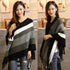Color Blocking Striped Knitted Women Cape Shawl - ROUTINE FASHION