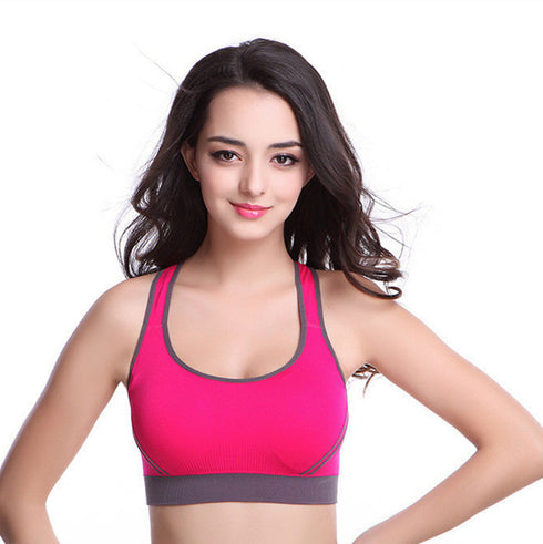Women Athletic Vest Padded Tank Top Gym Fitness Sports Bra Stretch Cotton Seamless Breathable Yoga Bras Underwear - ROUTINE FASHION