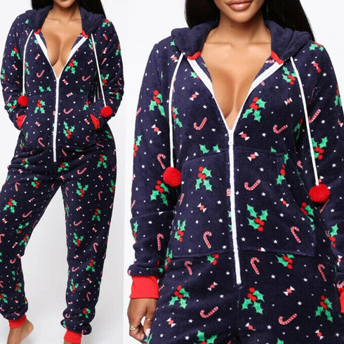 Hooded Nightwear for women Christmas Pajamas set - ROUTINE FASHION