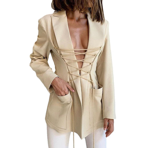 Long sleeve bandage Blazer - ROUTINE FASHION