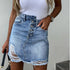 Retro irregular ripped denim skirt - ROUTINE FASHION