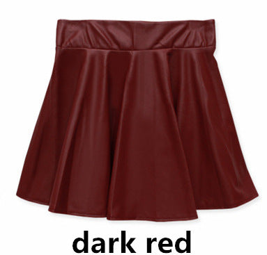 High waist Faux Leather Skirt sun skirt pleated skirt - ROUTINE FASHION