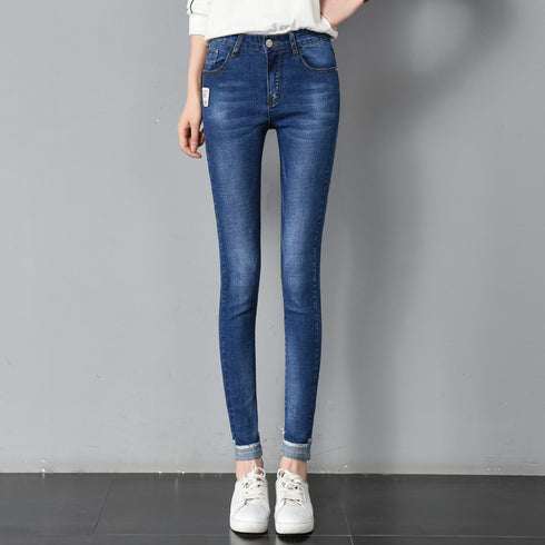 Women's Korean slim stretch straight-leg jeans - ROUTINE FASHION