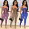 Two-Piece Sexy Sling Print Women Trousers - ROUTINE FASHION