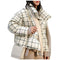 Fashion plaid winter parkas Women Turtleneck warm coat - ROUTINE FASHION