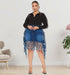 Women's Spring Denim Skirt With Fringe - ROUTINE FASHION