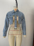 Short Frayed Denim Jacket Women Chain Fashion Style - ROUTINE FASHION