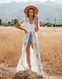 Women Crochet Beach Knitted Beach Cover Up Dress Tunic Long - ROUTINE FASHION