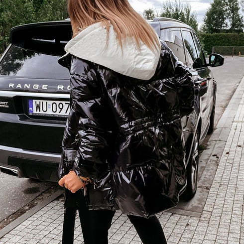 Winter Women Down Plus Size Jacket Pure Color Casual Hooded - ROUTINE FASHION