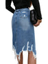 Casual Temperament Women's Collage Denim Skirt - ROUTINE FASHION