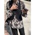 Blouse Long Sleeve Black Gray Color Block Leopard Shirt Button Up Chain Top Single-Breasted Womens Blouses Loose - ROUTINE FASHION
