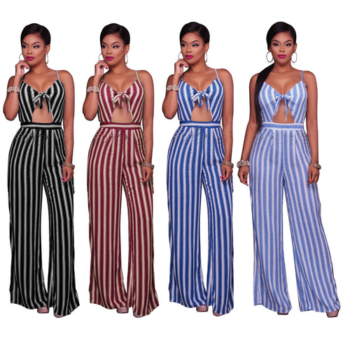 Fashion Striped Jumpsuit - ROUTINE FASHION